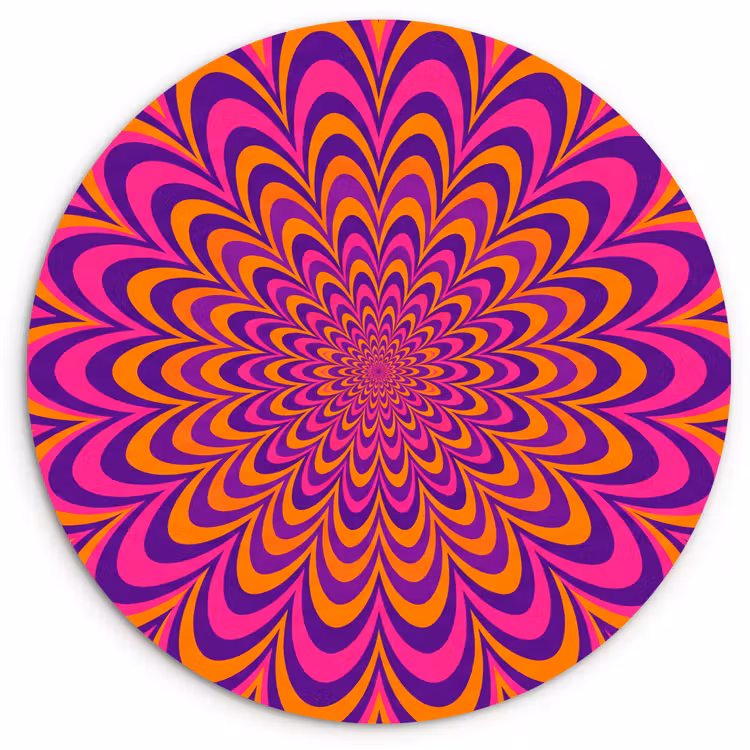 Wall circle - Glass - Pattern - Optical - Colorful — 1