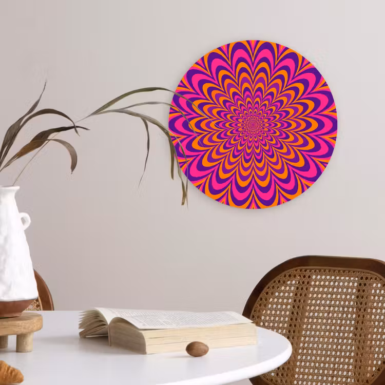 Wall circle - Glass - Pattern - Optical - Colorful — 4