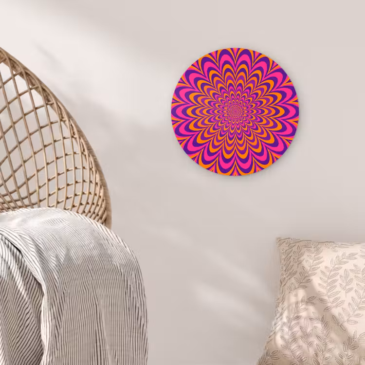 Wall circle - Glass - Pattern - Optical - Colorful — 5