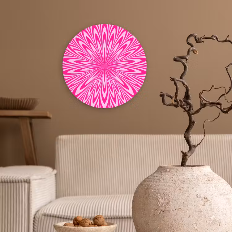 Wall circle - Glass - Pattern - Optical - Pink — 2