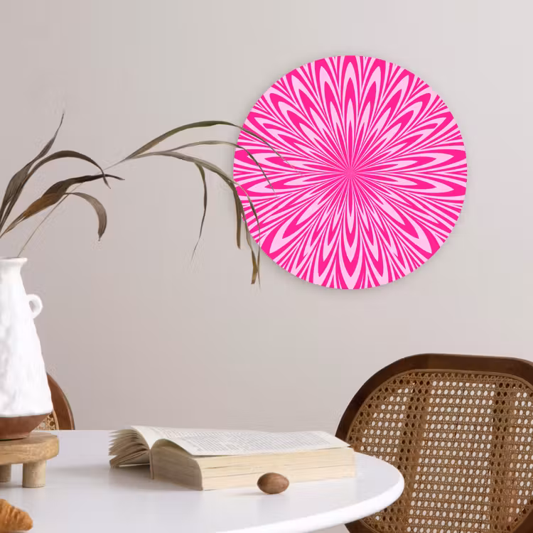 Wall circle - Glass - Pattern - Optical - Pink — 4
