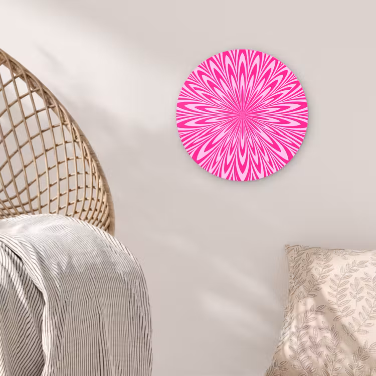 Wall circle - Glass - Pattern - Optical - Pink — 5