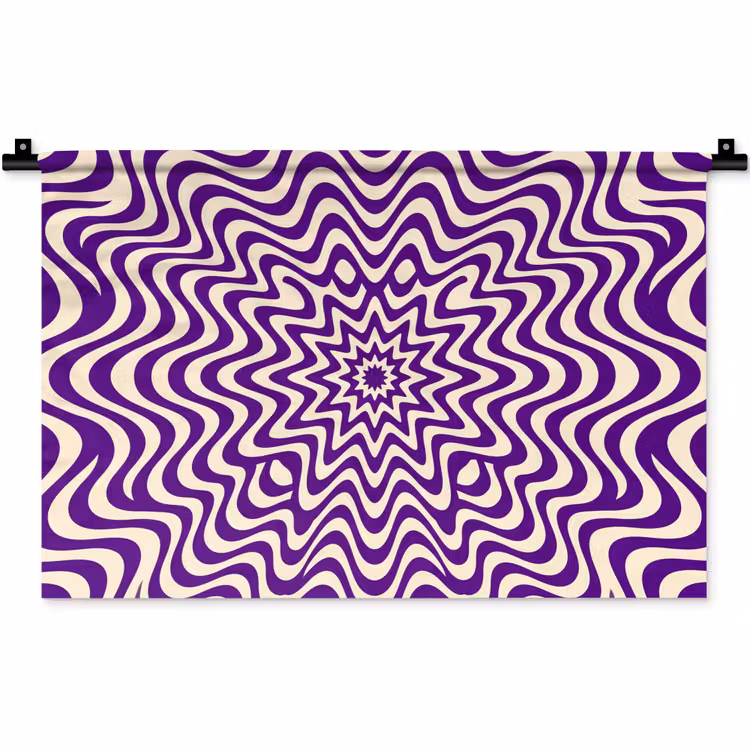 Wall Hanging - Abstract - Waves - Optical - Modern - Purple — 1