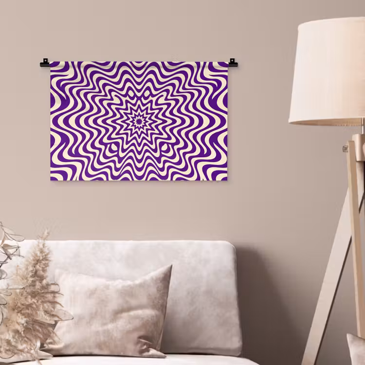 Wall Hanging - Abstract - Waves - Optical - Modern - Purple — 2