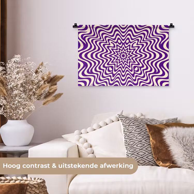 Wall Hanging - Abstract - Waves - Optical - Modern - Purple — 4