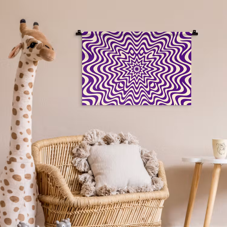 Wall Hanging - Abstract - Waves - Optical - Modern - Purple — 5