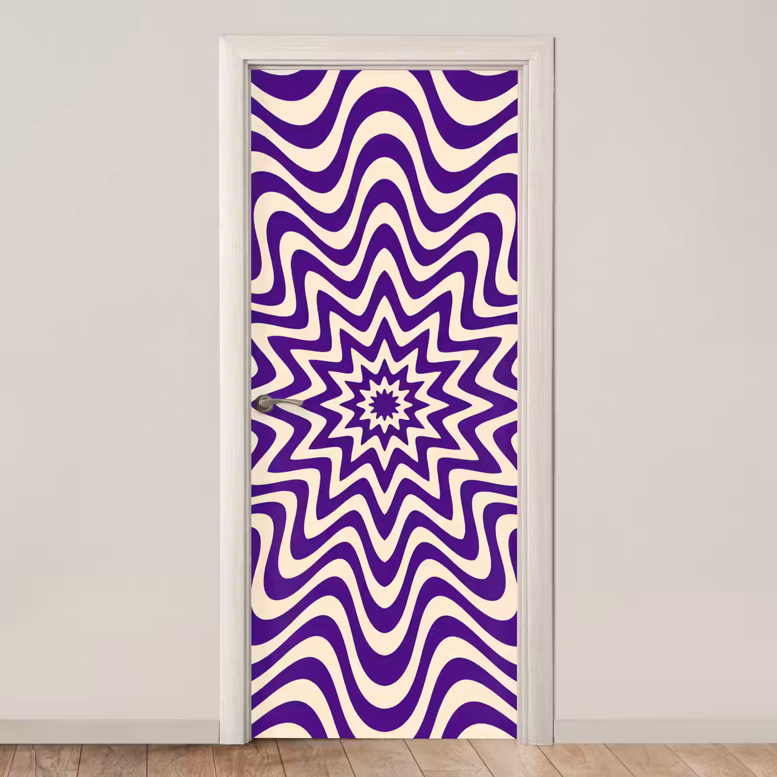 Door sticker - Abstract - Waves - Optical - Modern - Purple — 1