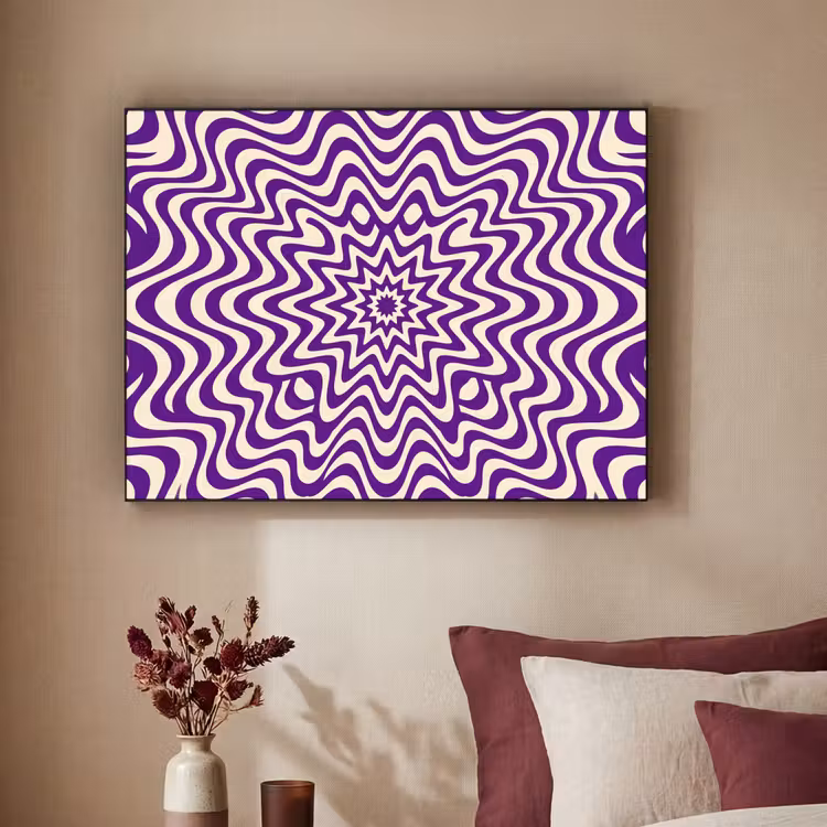 Art Frame - Abstract - Waves - Optical - Modern - Purple — 2