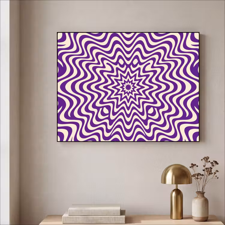 Art Frame - Abstract - Waves - Optical - Modern - Purple — 3