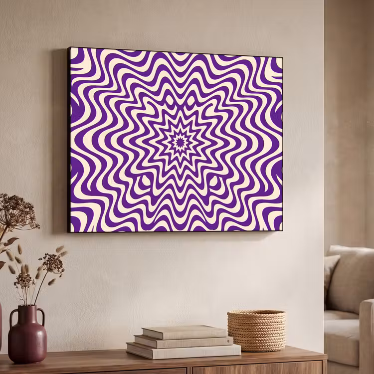 Art Frame - Abstract - Waves - Optical - Modern - Purple — 4
