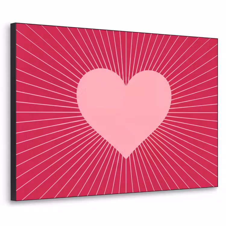 Art Frame - Heart - Rays - Love - Abstract - Pink — 1