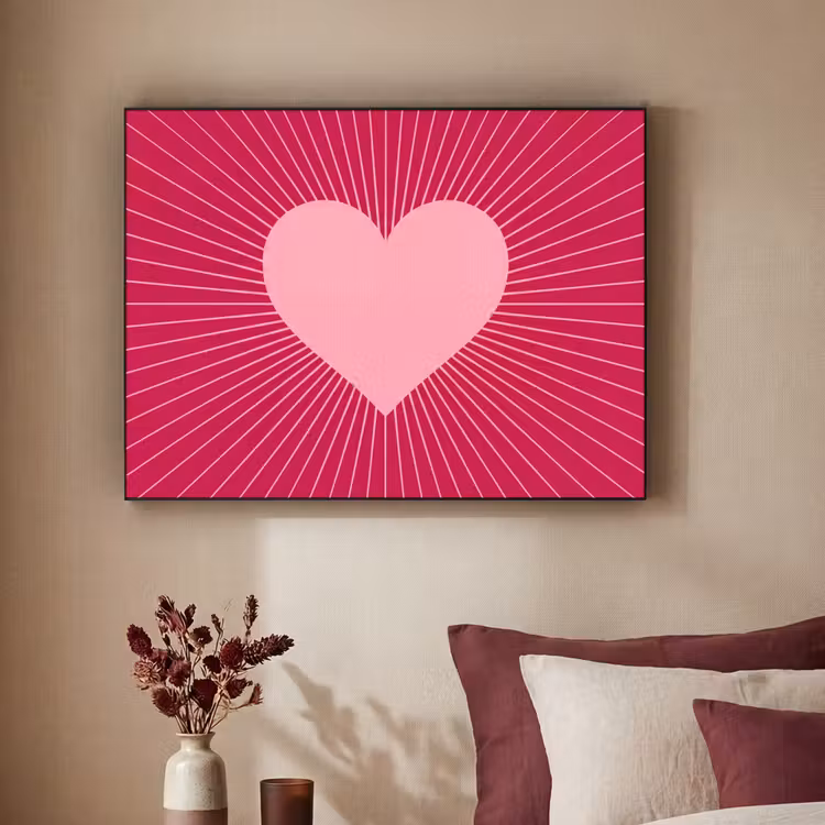 Art Frame - Heart - Rays - Love - Abstract - Pink — 2