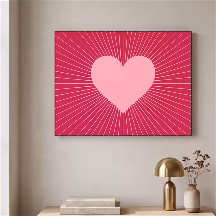 Art Frame - Heart - Rays - Love - Abstract - Pink — 3
