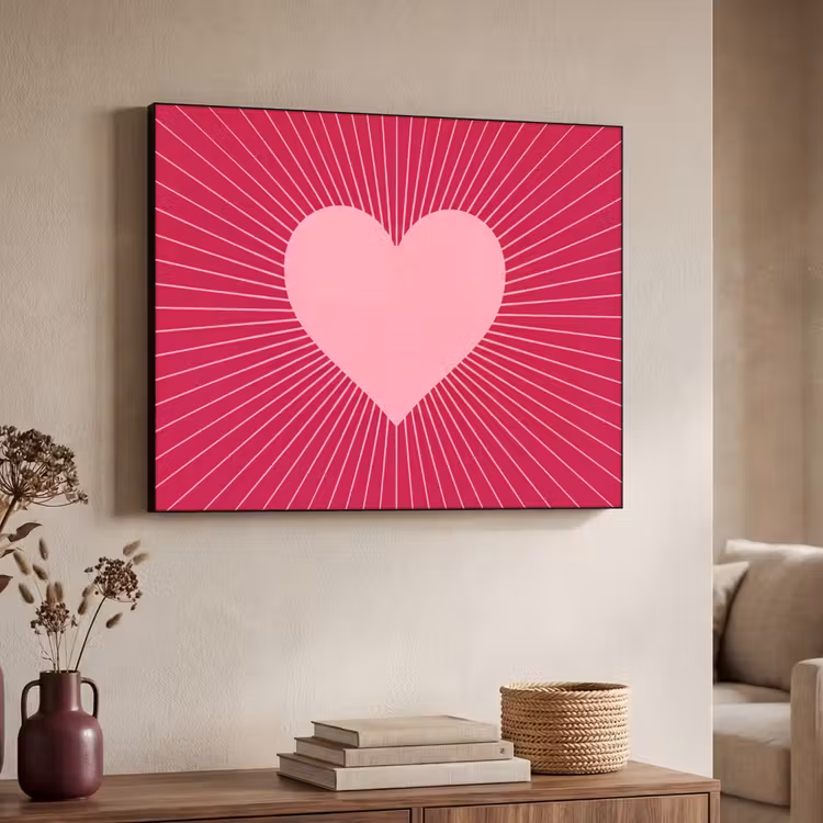 Art Frame - Heart - Rays - Love - Abstract - Pink — 4
