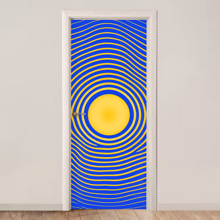 Door sticker - Abstract Pattern - Blue — 1