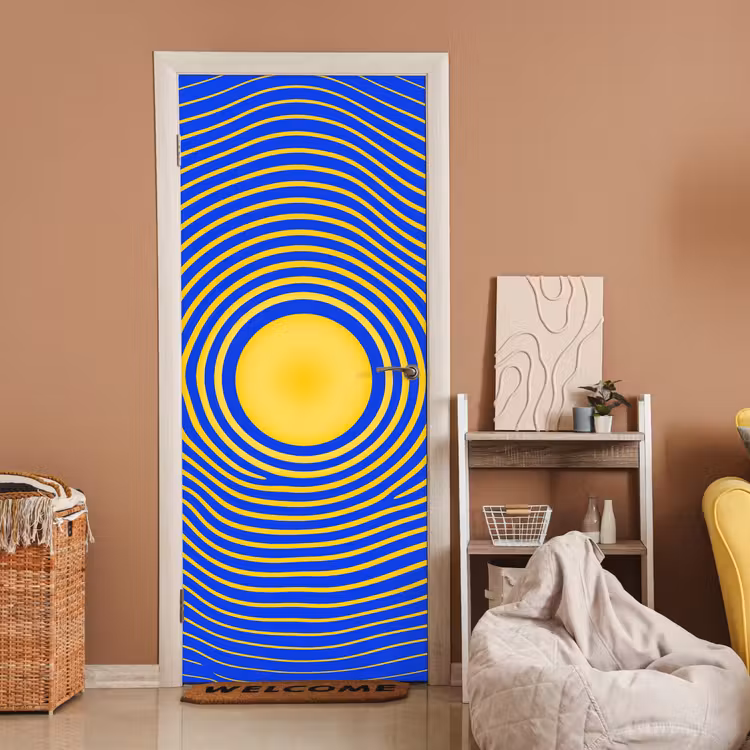 Door sticker - Abstract Pattern - Blue — 2