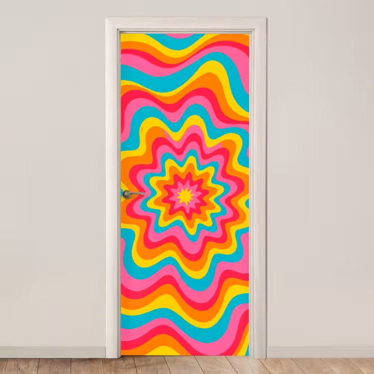 Door sticker - Pattern - Wavy - Colorful — 1