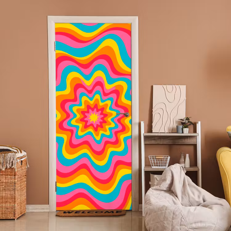 Door sticker - Pattern - Wavy - Colorful — 2