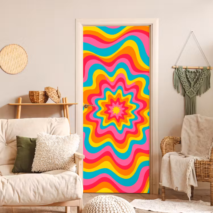 Door sticker - Pattern - Wavy - Colorful — 3