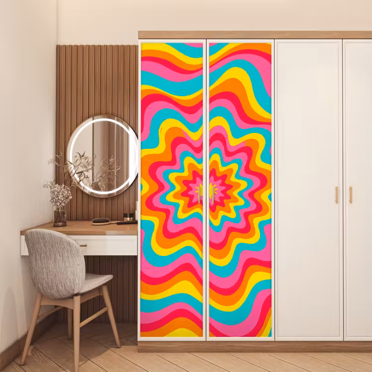 Door sticker - Pattern - Wavy - Colorful — 4