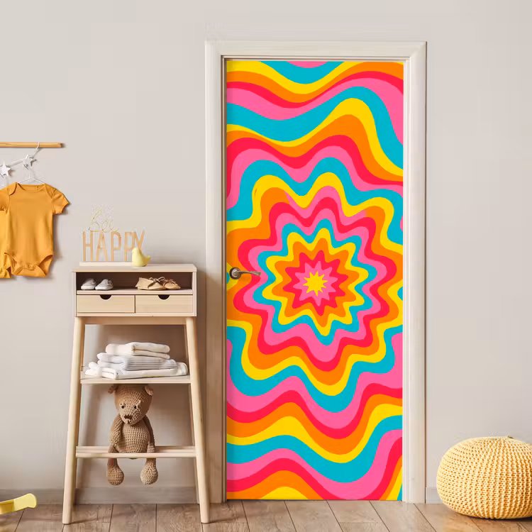 Door sticker - Pattern - Wavy - Colorful — 5