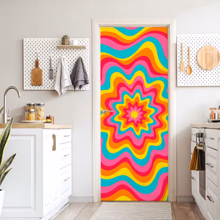Door sticker - Pattern - Wavy - Colorful — 6