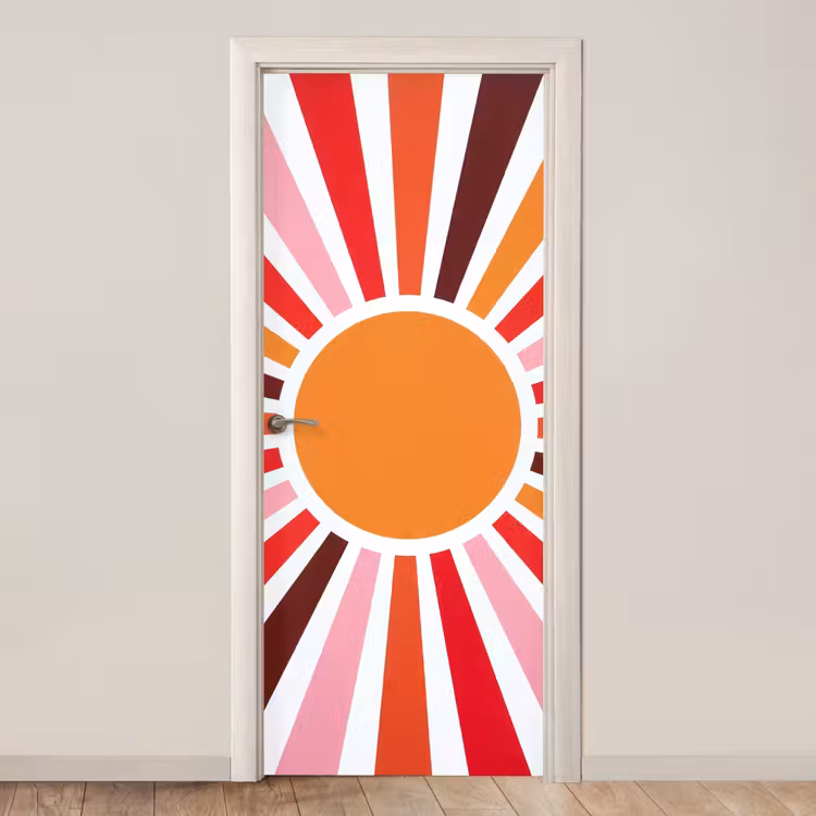 Door sticker - Sun - Rays - Abstract - Colorful — 1