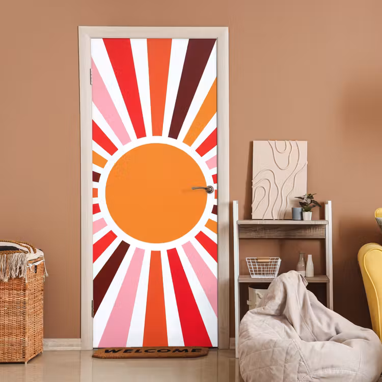 Door sticker - Sun - Rays - Abstract - Colorful — 2