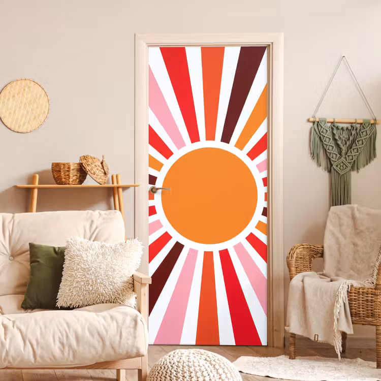 Door sticker - Sun - Rays - Abstract - Colorful — 3