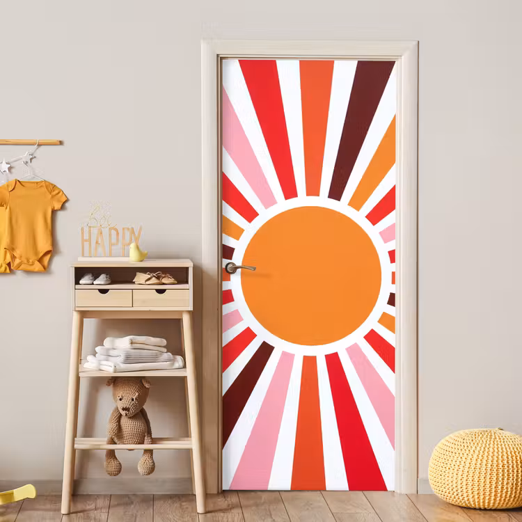 Door sticker - Sun - Rays - Abstract - Colorful — 5