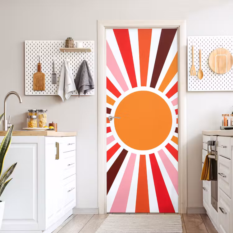Door sticker - Sun - Rays - Abstract - Colorful — 6