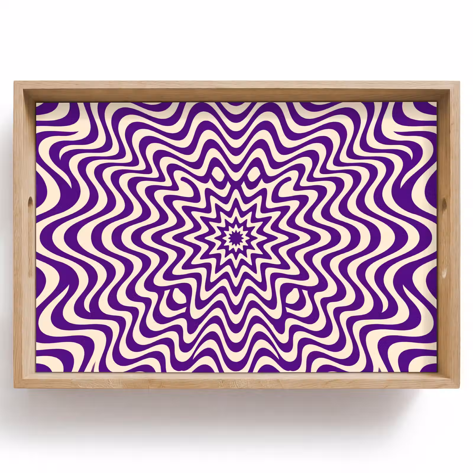 Tray - Abstract - Waves - Optical - Modern - Purple — 1
