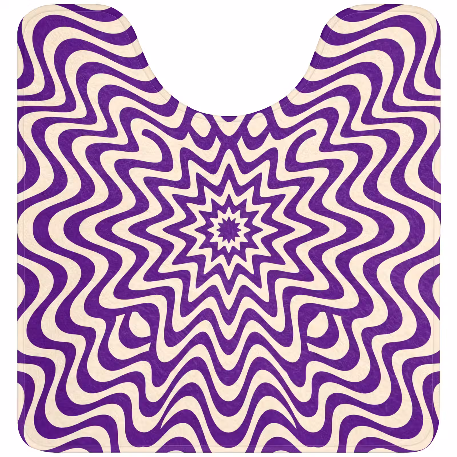 WC Mat - Abstract - Waves - Optical - Modern - Purple — 1