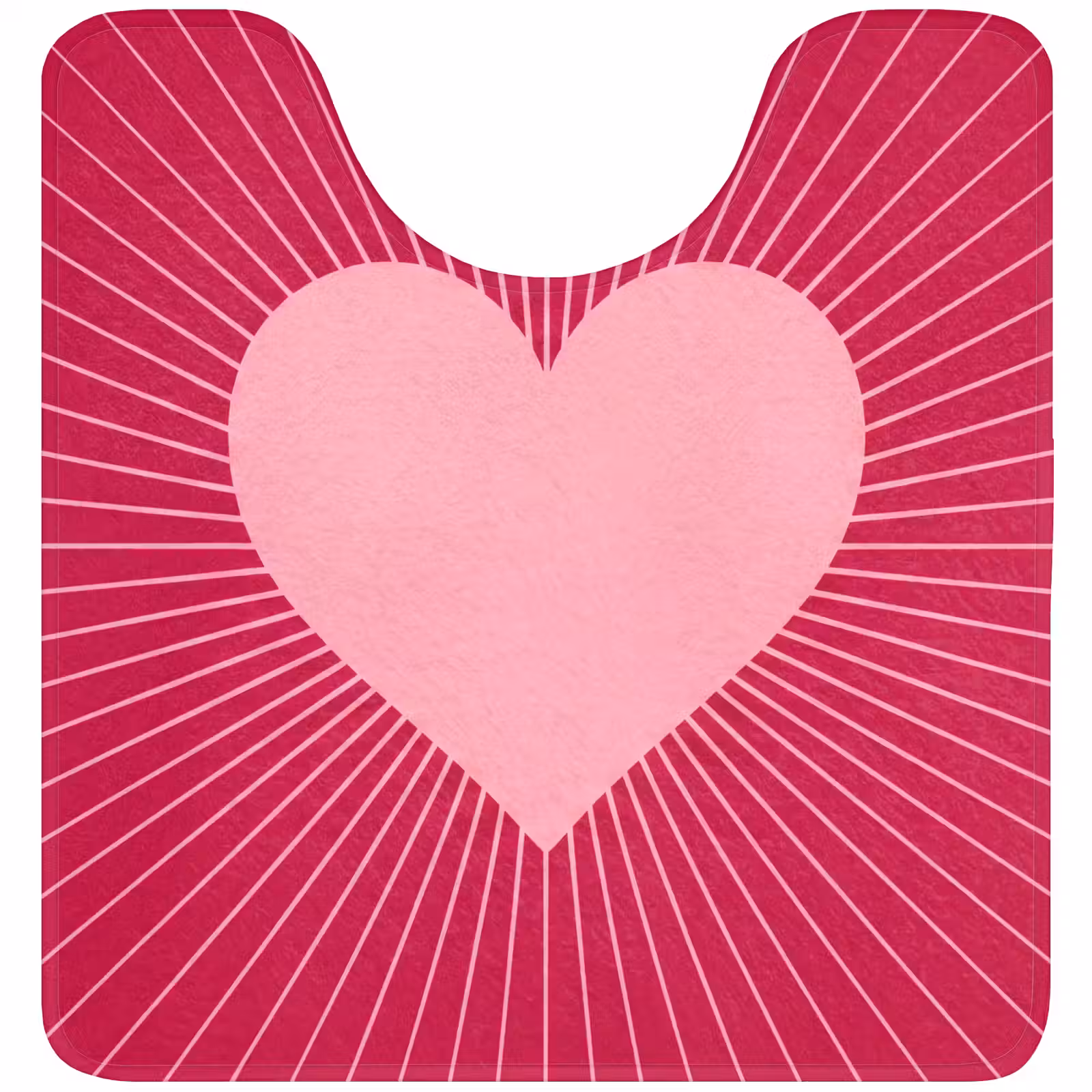 WC Mat - Heart - Rays - Love - Abstract - Pink — 1