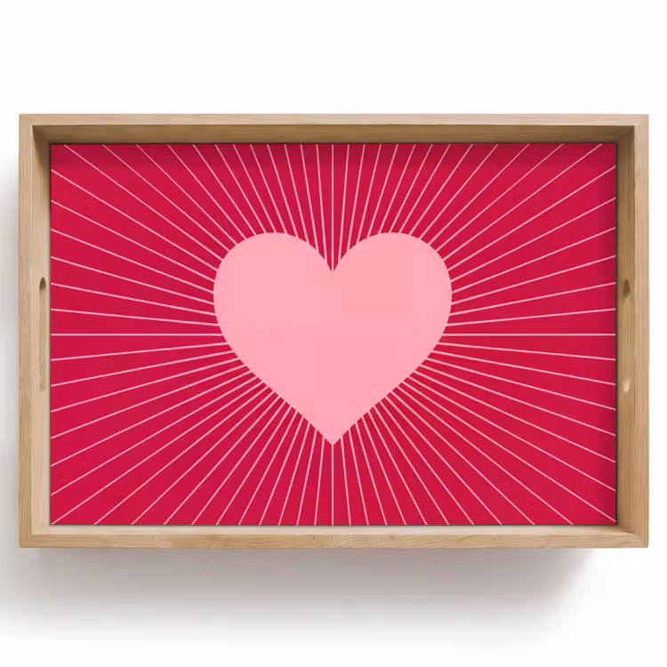 Tray - Heart - Rays - Love - Abstract - Pink — 1