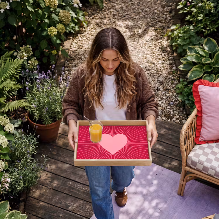 Tray - Heart - Rays - Love - Abstract - Pink — 6