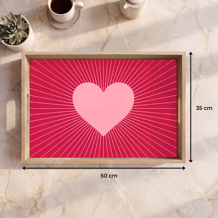 Tray - Heart - Rays - Love - Abstract - Pink — 7