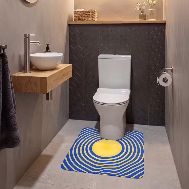 WC Mat - Abstract Pattern - Blue — 2