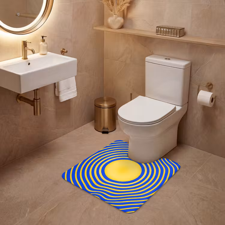 WC Mat - Abstract Pattern - Blue — 3
