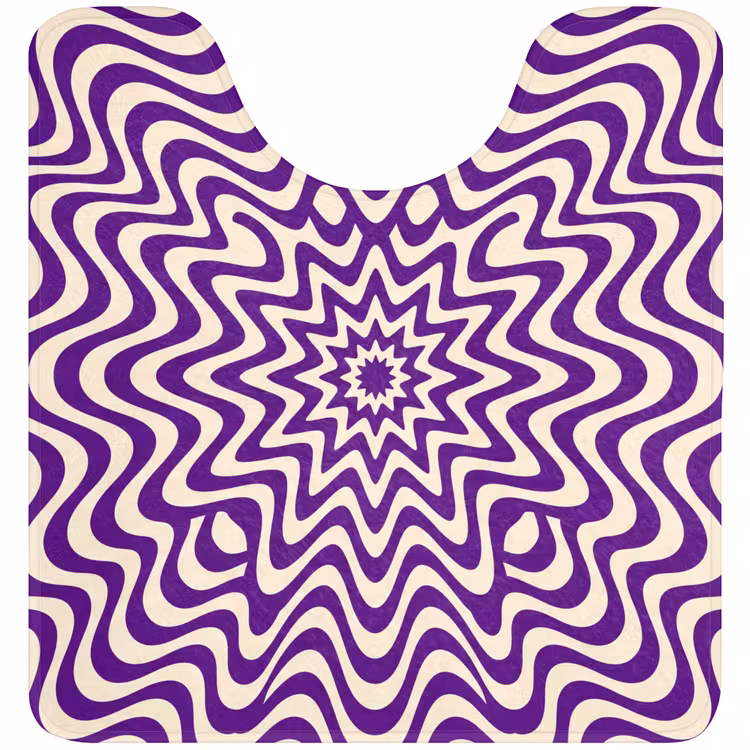 WC Mat - Abstract - Waves - Optical - Modern - Purple — 1