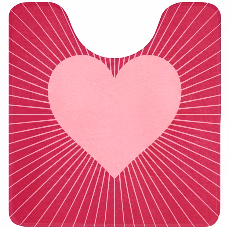 WC Mat - Heart - Rays - Love - Abstract - Pink — 1