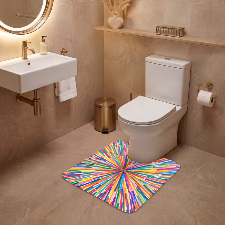 WC Mat - Lines - Colorful - Abstract — 3