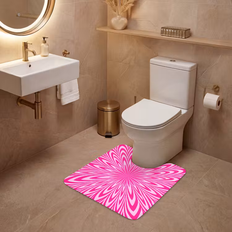 WC Mat - Pattern - Optical - Pink — 3