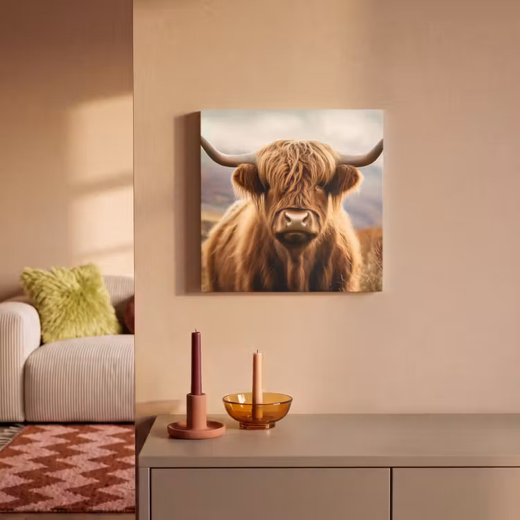Canvas Print - Scottish highlander - Landscape - Animal — 1