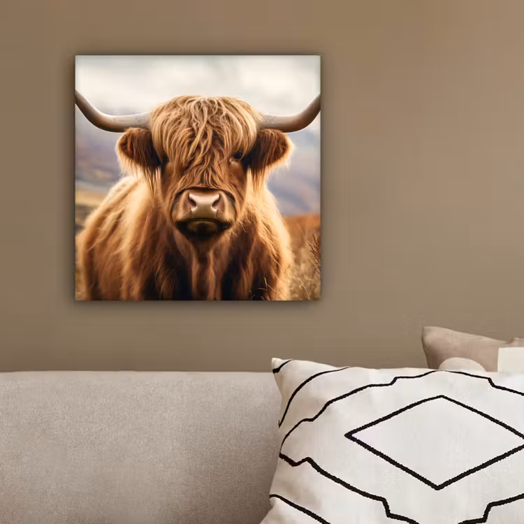 Canvas Print - Scottish highlander - Landscape - Animal — 2