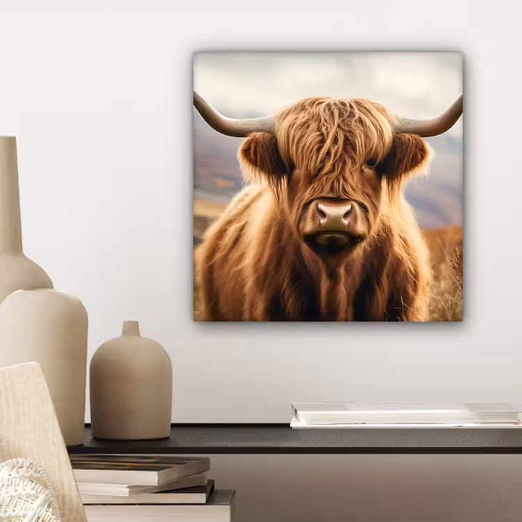 Canvas Print - Scottish highlander - Landscape - Animal — 4