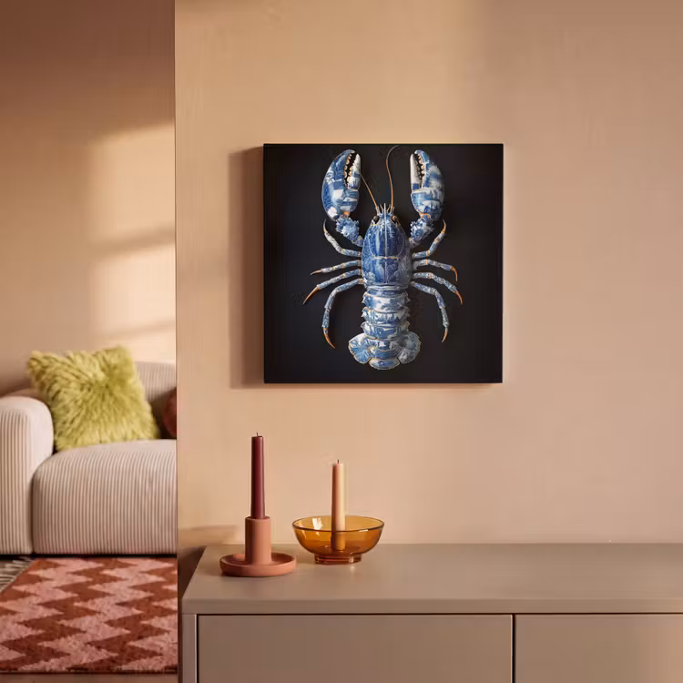 Canvas Print - Lobster - Delft blue - Shield - Tough — 1