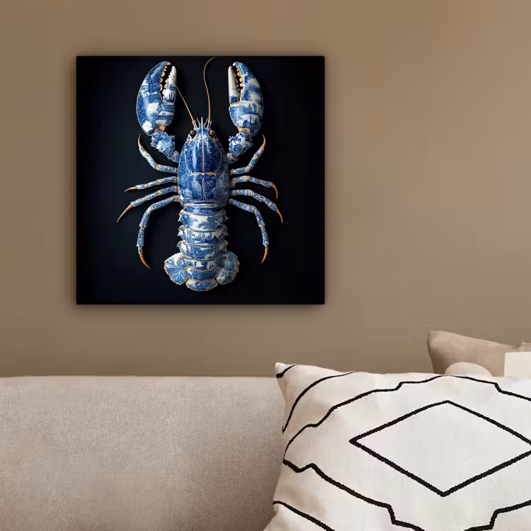 Canvas Print - Lobster - Delft blue - Shield - Tough — 2