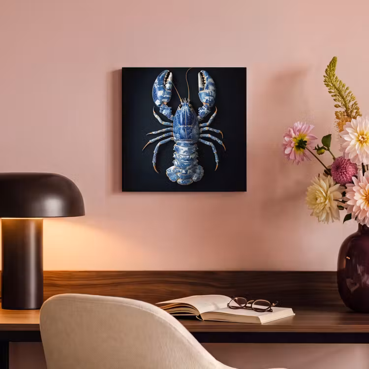 Canvas Print - Lobster - Delft blue - Shield - Tough — 3