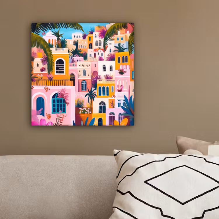 Canvas Print - Colorful - Pink - Orange - Yellow - Flowers — 2